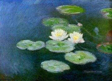  Efecto Lienzo - Nenúfares Efecto Noche Claude Monet Impresionismo Flores